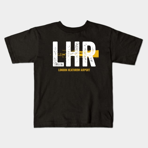 LHR Airport Code London Heathrow Airport Kids T-Shirt by VFR Zone